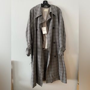 3 for 25! NWT Fabricology grey plaid oversized trench coat - one size